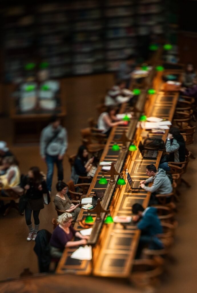 library, people, study